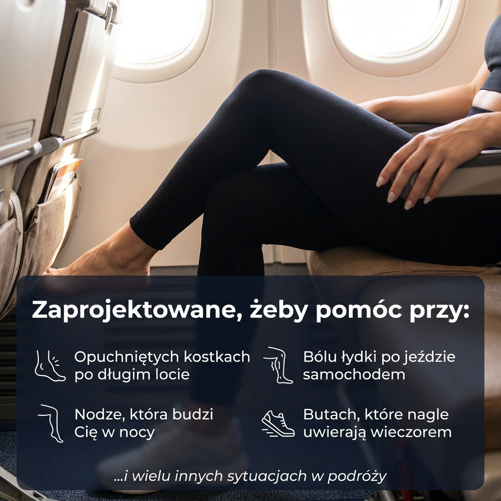 Lżejszy Krok™ Legginsy z Kompresją Krokową — Kąt C (podróż)