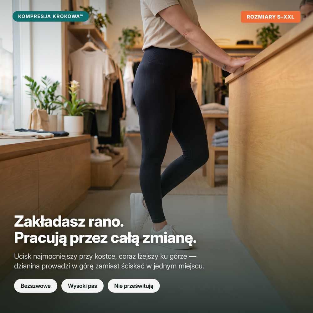 Lżejszy Krok — legginsy z Kompresją Krokową na zmianie