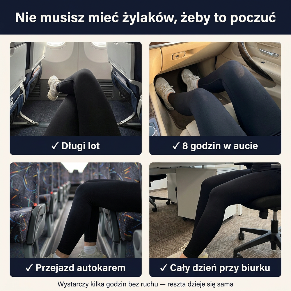 Lżejszy Krok™ Legginsy z Kompresją Krokową — Kąt C (podróż)